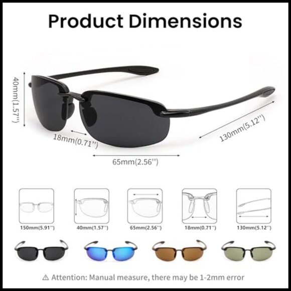 TR90 Rimless Frame Sports Sunglasses for Running Fishing Driving main image 7